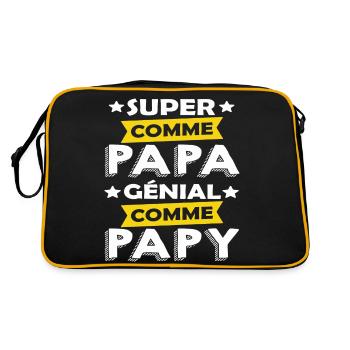 super papa et papy génial - Sac Retro - noir/or - Dos