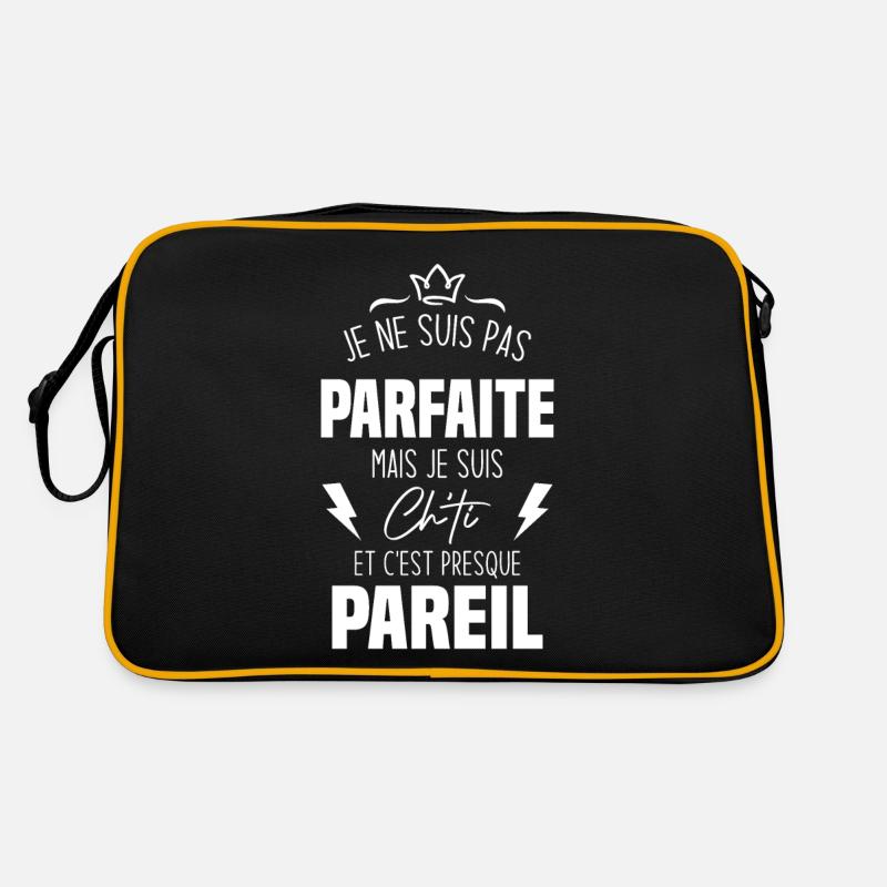 Je ne suis pas parfaite mais je suis chti - Sac Retro - noir/or