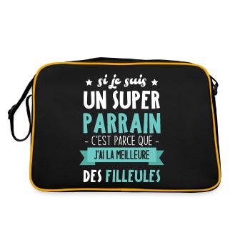 Je suis un super parrain j'ai filleules - Sac Retro - noir/or - Dos