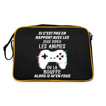 Si C'est Pas En Rapport Avec Les Mangas Jeux Vidéo - Sac Retro - noir/or - Dos