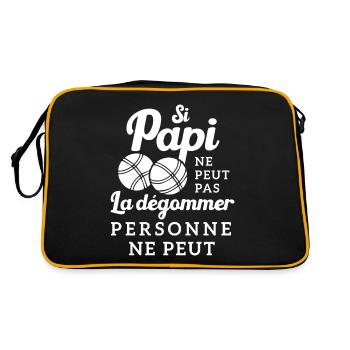 Si Papi Ne Peut Pas La Dégommer Personne Ne Peut - Sac Retro - noir/or - Dos