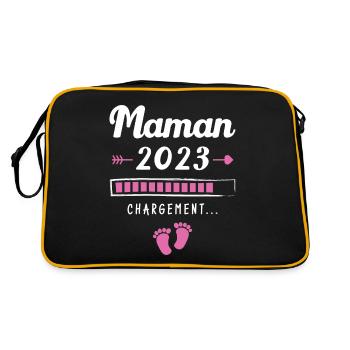 Maman 2023 Chargement, Cadeau future maman - Sac Retro - noir/or - Dos