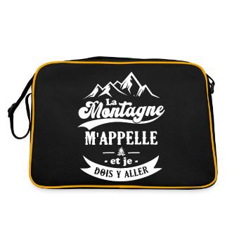 La montagne m'appelle et je dois y aller - Sac Retro - noir/or - Dos