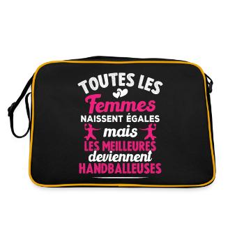 Les meilleures femmes deviennent handballeuses - Sac Retro - noir/or - Dos