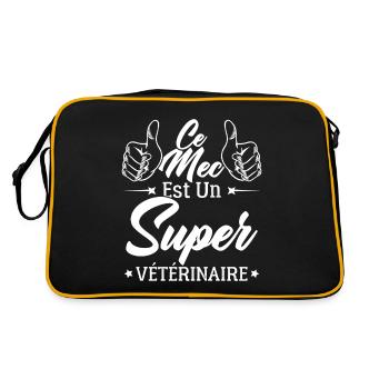 Ce Mec Est Un Super Vétérinaire - Sac Retro - noir/or - Dos