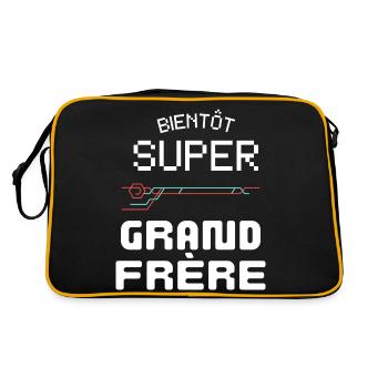 Bientôt Grand Frère Futur Frère Naissance Bèbè - Retro Bag - black/gold - Back