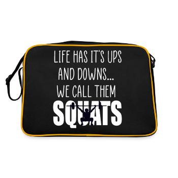 squats gym quote - Retro Bag - black/gold - Back