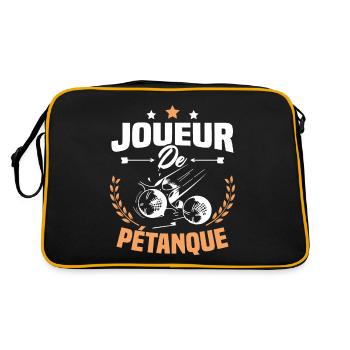Joueur De Pétanque, Humour Cadeau Pétanque - Sac Retro - noir/or - Dos