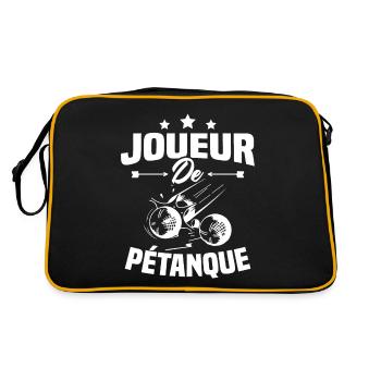 Joueur De Pétanque, Humour Cadeau Pétanque - Sac Retro - noir/or - Dos