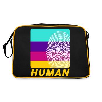 Human Fingerprint - Retro Tasche - Schwarz/Gold - Hinten
