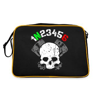 1N23456 Cylindre de piston de tête de toote - Sac Retro - noir/or - Dos