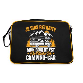 Je suis retraité et piloter un camping-car Cadeau - Sac Retro - noir/or - Dos