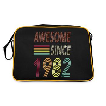 Awesome since 1982 - Retro Tasche - Schwarz/Gold - Hinten