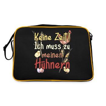 Vintage Farmhouse Pas de temps pour aller aux poulets - Sac Retro - noir/or - Dos