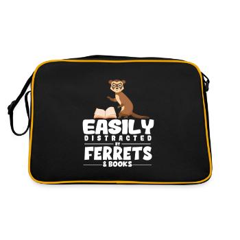 Amateurs de furet | Livres Lire les animaux Cadeaux - Sac Retro - noir/or - Dos