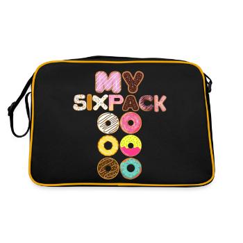 Donuts My Sixpack saupoudre de bonbons malbouffe - Sac Retro - noir/or - Dos