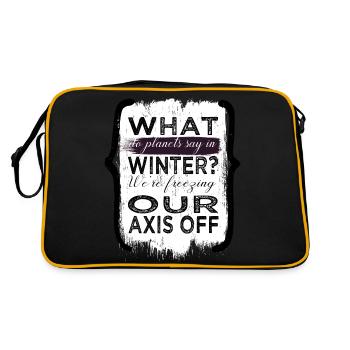 weightless birthday gift space ship fun earth cool - Retro Tasche - Schwarz/Gold - Hinten