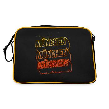 Munich Allemagne City Skyline Home Police - Sac Retro - noir/or - Dos