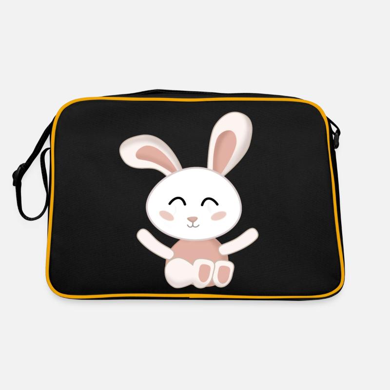 Rabbit White cute pink Retro Bag
