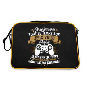 Je ne joue pas tout le temps aux jeux vidéos - Sac Retro - noir/or - Dos