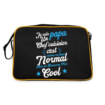 Je suis papa un chef cuisinier humour cadeau - Sac Retro - noir/or - Dos