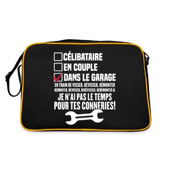 Celibataire en couple dans le garage - Sac Retro - noir/or - Dos