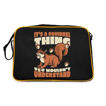 Squirrel Animal - Retro Bag - black/gold - Back