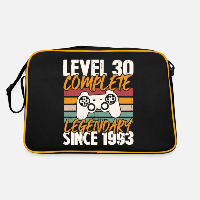 Geburtstagsgeschenk, Level 30 Complete 1993 - Retro Tasche - Schwarz/Gold