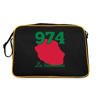 Réunion / 974 / Réunionnais / Réunionnaise - Sac Retro - noir/or - Dos