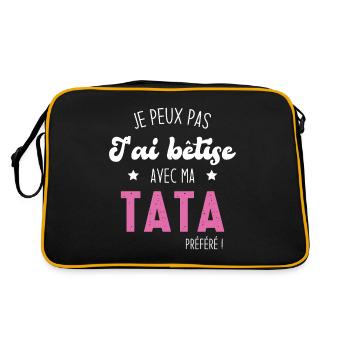 Je peux pas j'ai bêtise avec ma tata préféré - Sac Retro - noir/or - Dos