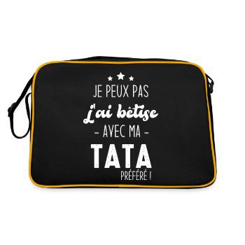 Je peux pas j'ai bêtise avec ma tata préféré - Sac Retro - noir/or - Dos