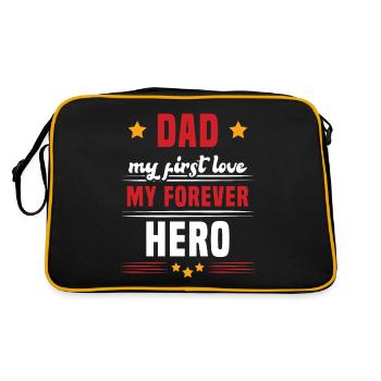 Papa mon premier amour mon héros cadeau pour papa - Sac Retro - noir/or - Dos