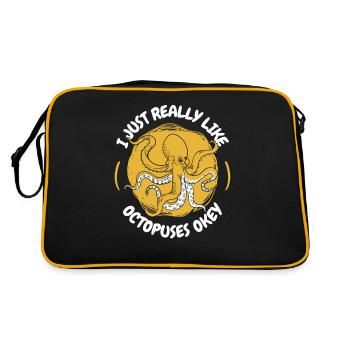 Poulpe Poulpe Seiche Animal - Sac Retro - noir/or - Dos