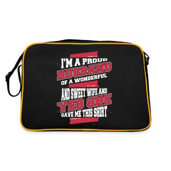 Husband Spouse Family Wedding - Retro Bag - black/gold - Back