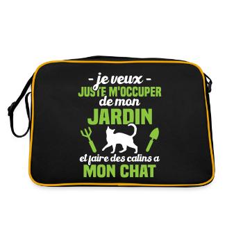 M'occuper de mon jardin - Cadeau jardinier chat - Sac Retro - noir/or - Dos