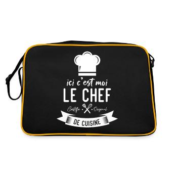 Ici c'est moi le chef certifié original de cuisine - Sac Retro - noir/or - Dos