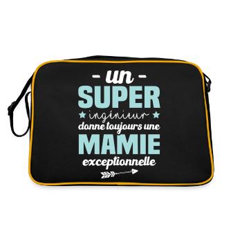 Ingénieur cadeau drôle mamie retraitée - Sac Retro - noir/or - Dos