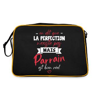 on dit que la perfection n'existe pas mais parrain - Sac Retro - noir/or - Dos