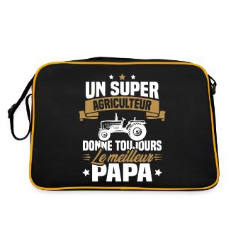 Super agriculteur donne toujours le meilleur papa - Sac Retro - noir/or - Dos