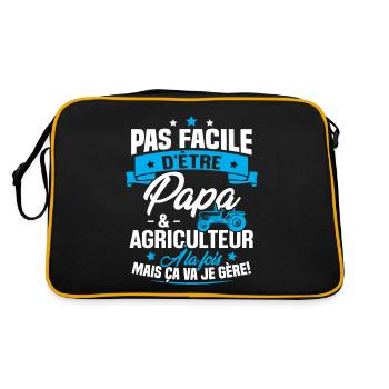 Pas facile d'être papa et agriculteur - Sac Retro - noir/or - Dos