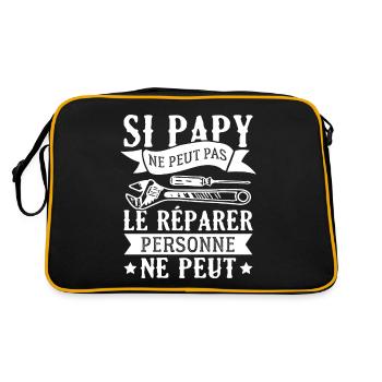 si papy ne peut pas le réparer, personne ne peut - Sac Retro - noir/or - Dos