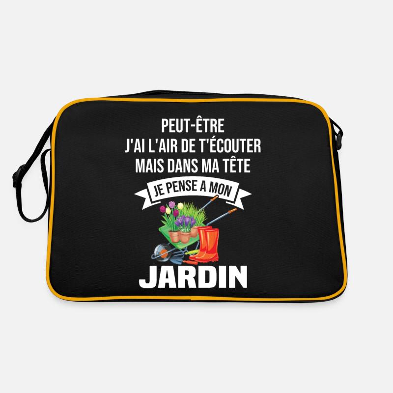 Dans ma tête je pense a mon jardin Sac Retro