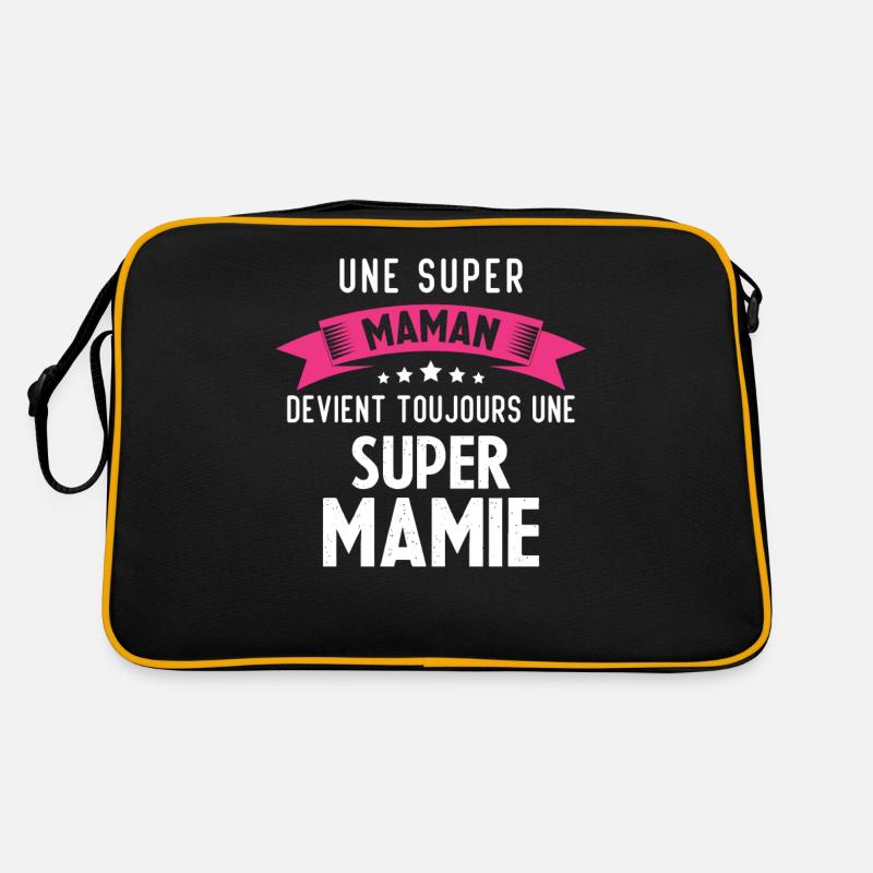 Une super maman devient toujours une super mamie - Sac Retro - noir/or