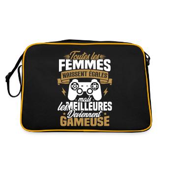 Les meilleures femmes deviennent gameuse - Sac Retro - noir/or - Dos