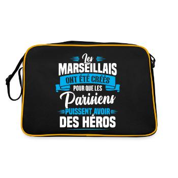 Les marseillais ont été créés pour les parisiens - Sac Retro - noir/or - Dos