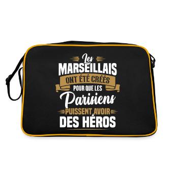 Les marseillais ont été créés pour les parisiens - Sac Retro - noir/or - Dos