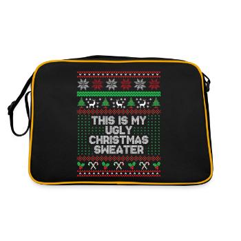 Das ist mein hässlicher Weihnachtspullover - Retro Tasche - Schwarz/Gold - Hinten