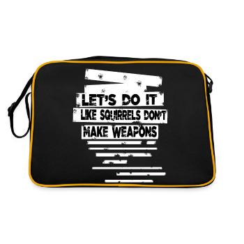 awesome funky funny hippy peace for paris sayings - Retro Bag - black/gold - Back