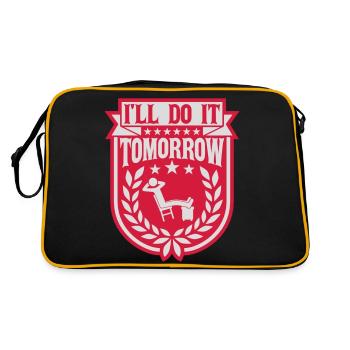 do it tomorrow Zitat - Retro Tasche - Schwarz/Gold - Hinten