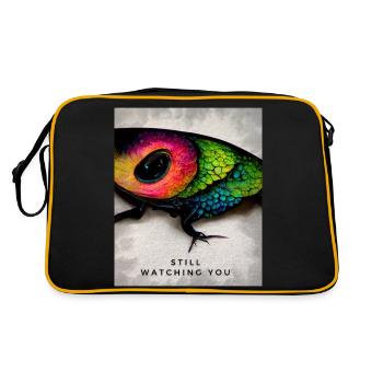 Ein interessantes Thema wie aus Filmen für Liebhaber der Angst - Retro Tasche - Schwarz/Gold - Hinten
